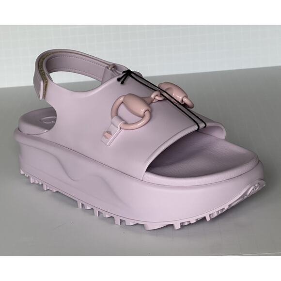 Gucci Shoes - Gucci Women's Horsebit Rubber Pink Slingback Sandals 9 US (39 Eu) IT 742435 NIB